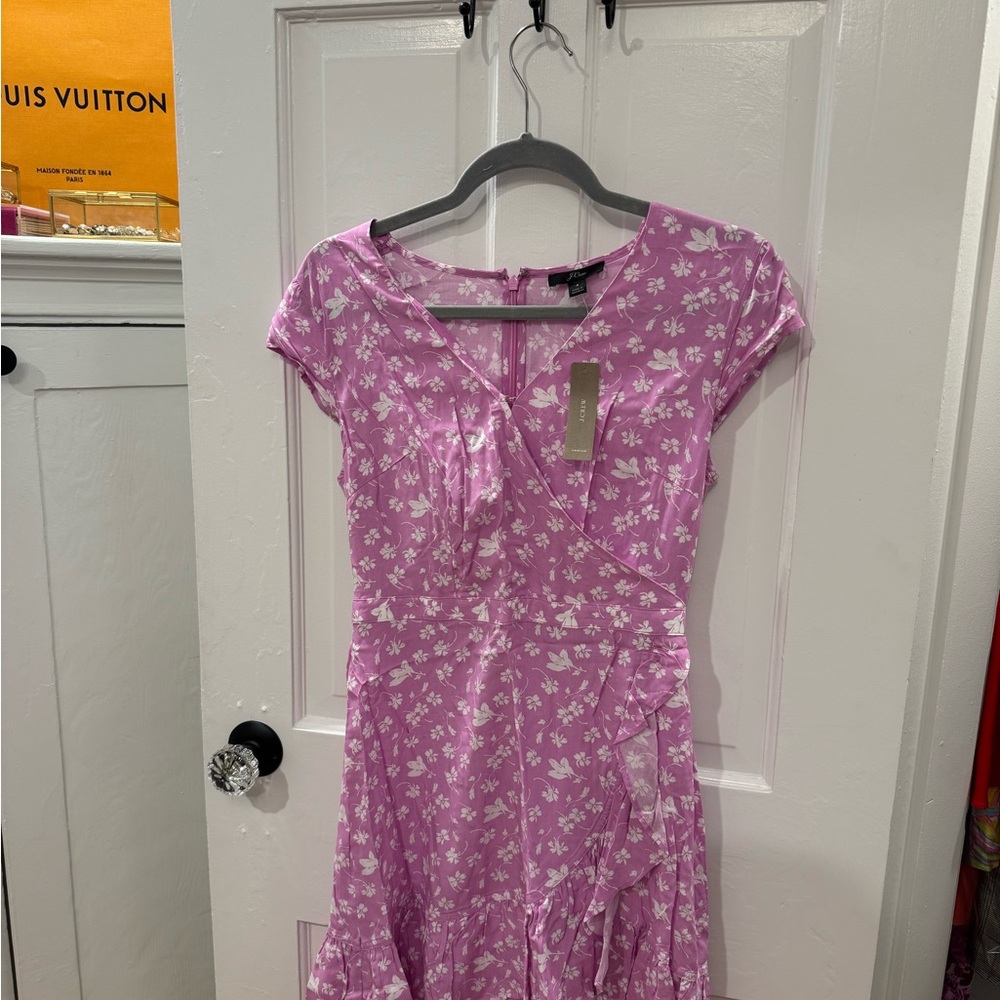 J. Crew Purple Sundress with Flutter Cap Sleeves and Scoop Neck
